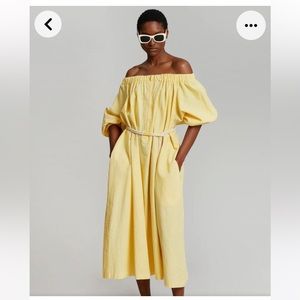Frankie Shop off the shoulder yellow dress